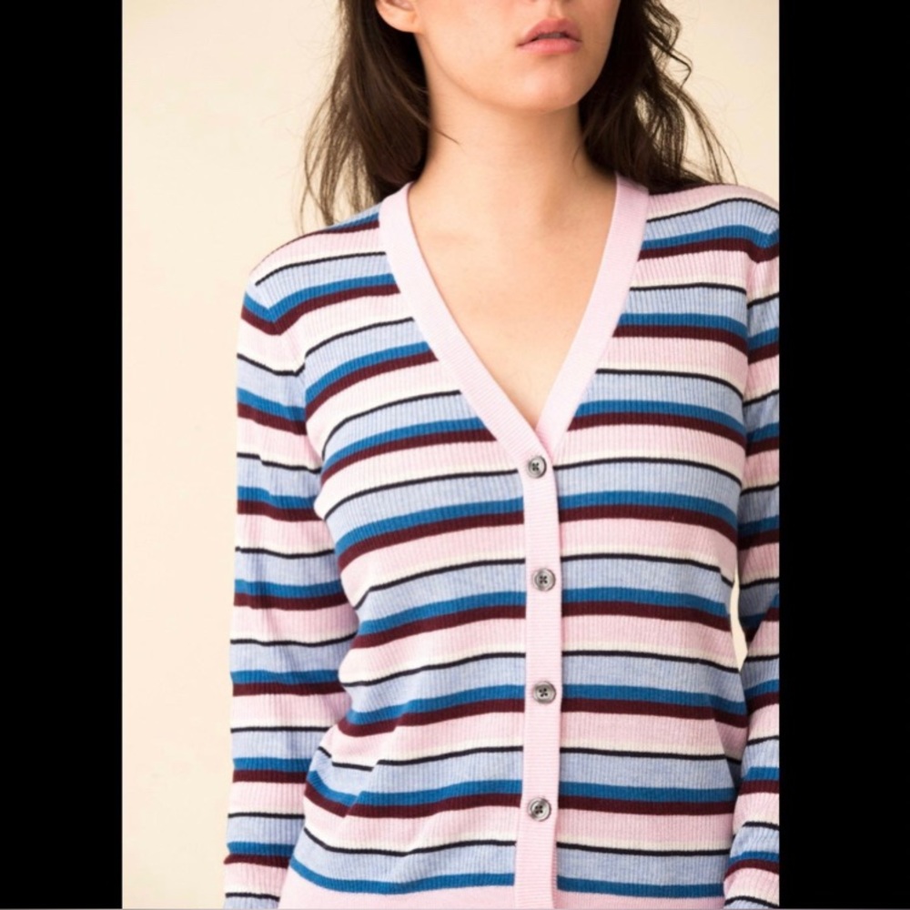 KULE Zoe Striped Cardigan Sweater